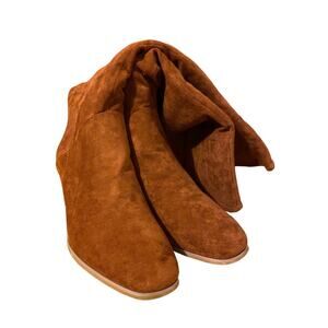 Fall Rust Suede Knee Length Boots 11